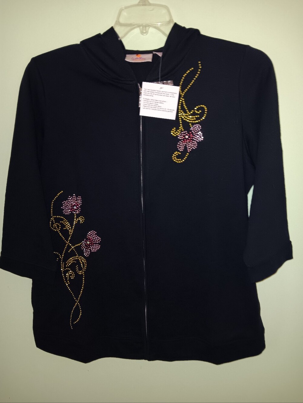 Nwot Quacker Factory Women's Black Hoody Jacket